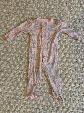 Magnetic Me Pink Floral Infant Bodysuit with Floral and Dolphin Print
